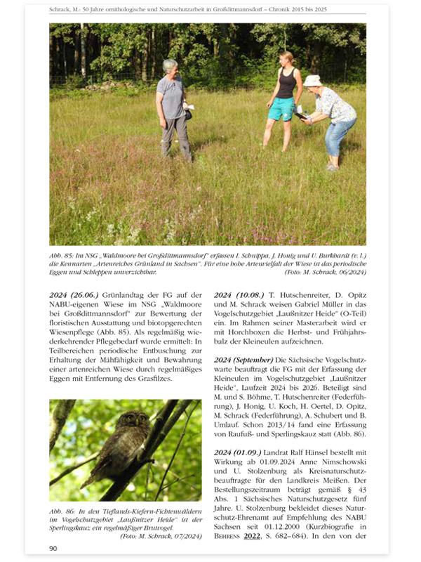 Chronik 50 Jahre Seite 90 Kauz  Eulen Erfassung Laußnitzer Heide